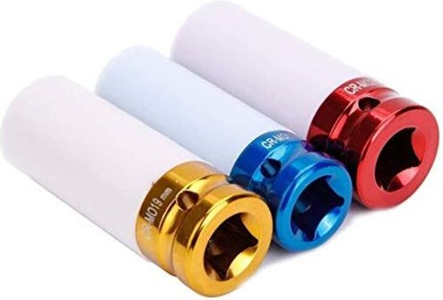 Naizy - Schlagschrauber 1/2' Nüsse Kraft-Schoneinsätze 3-tlg Steckschlüssel-Satz 17/19/21mm