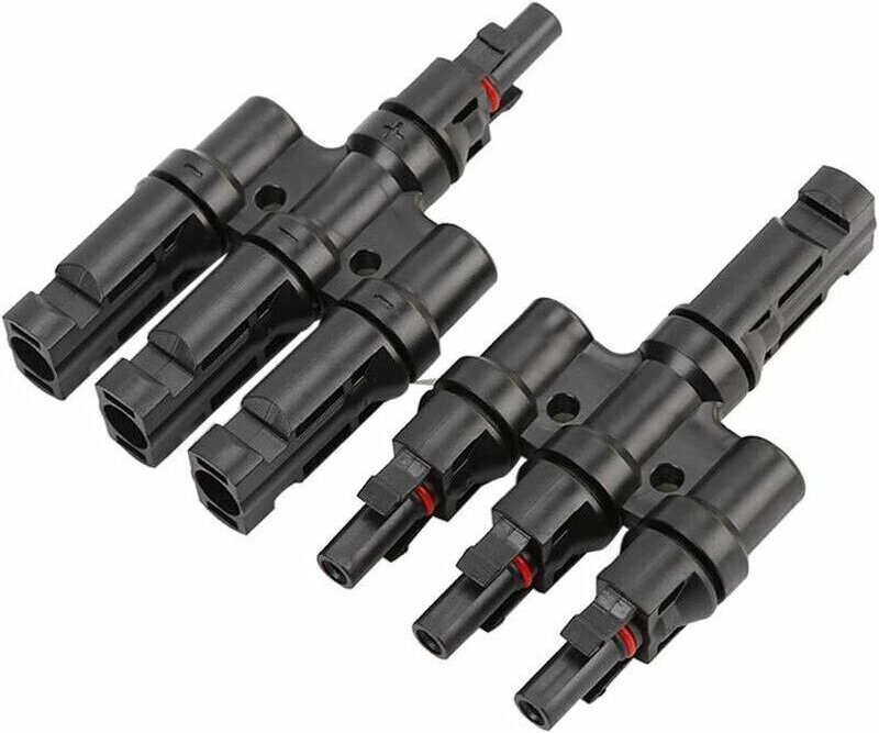 MC4-Photovoltaikstecker, Solarmodul-Baugruppe, professioneller Solarmodul-Kabelstecker, T-Typ 3-poliger Solarstecker MFF...
