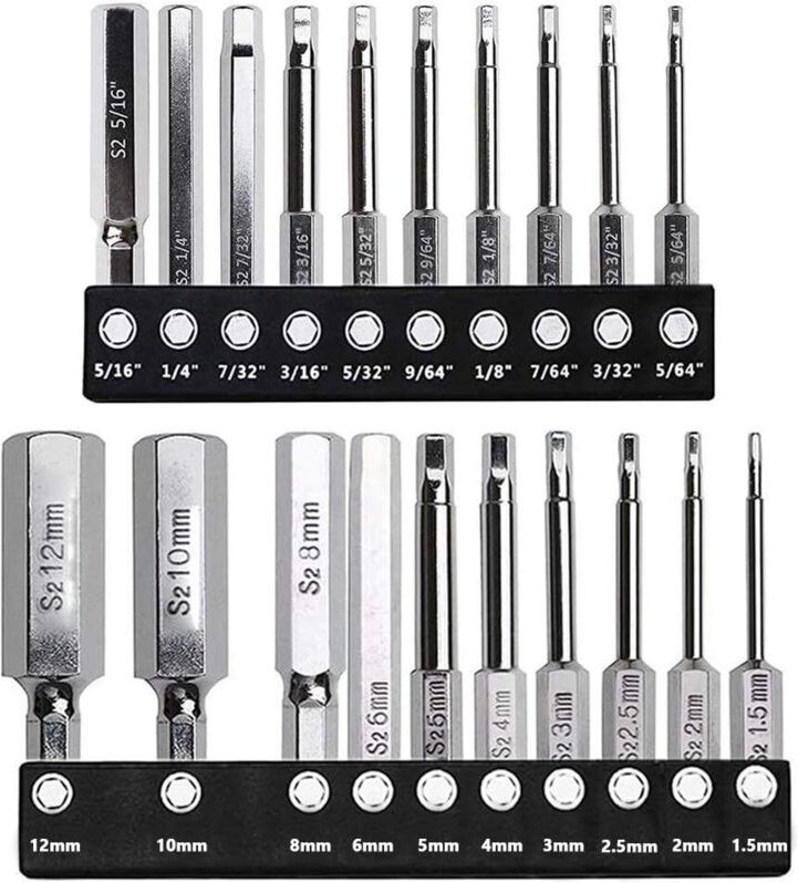 20 Stück magnetische Sechskant-Schraubendreher-Bits, 6,35 mm Sechskantschaft, Schraubendreher-Bit-Set mit metrischem und...