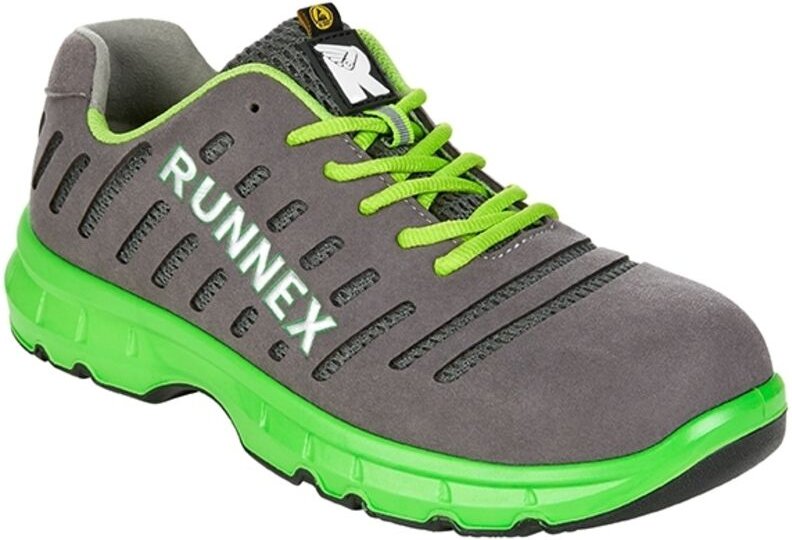 RUNNEX® S1P ESD-Sicherheitshalbschuhe FlexStar grau/ grün 5170 Gr.41