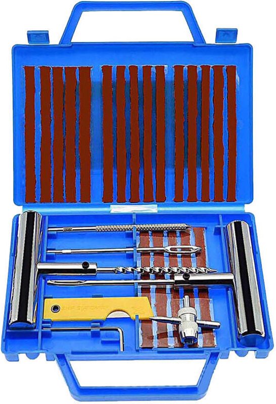 38-teiliges Reifenreparaturset, Reparaturset mit Einweghandschuhen, Werkzeugset zur Reparatur von schlauchlosen Reifen