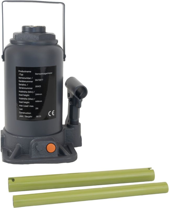Hydraulischer Stempelwagenheber 20t Last 224 mm - 449 mm Hubhöhe