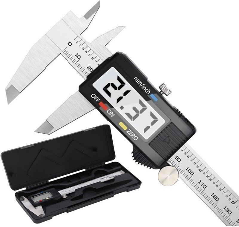 Messschieber, digitaler Messschieber, 150 mm, Edelstahl, großes LCD-Display, einstellbare Genauigkeit 0,01 mm, mm/Zoll-U...