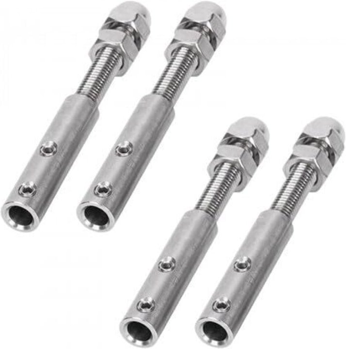 CCYKXA Stück Edelstahl-Kabelspanner, Metall-Schraubklemme für 4 mm Edelstahlkabel, Drahtseil-Anschlussschraube, Edelstah...