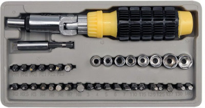 T-Schraubendreher mit auswechselbaren Bits und Stecknüssen, 41-teiliger Satz, 65150 vorel