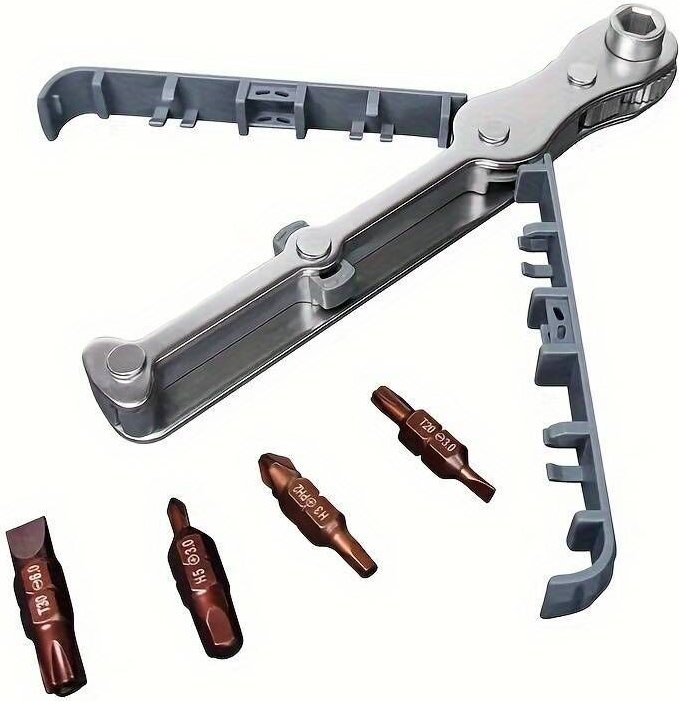 Zwei-Wege-Ratschenschraubendreher, tragbarer Multifunktionsschlüssel, Kreuzschlitzschraubendreher