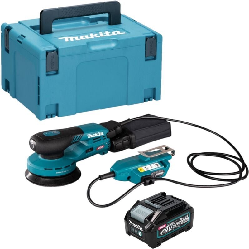 Makita BO 001 CGM101 Akku Exzenterschleifer 40 V max. 125 mm 5,0 mm Hub Brushless + 1x Akku 4,0 Ah + Makpac - ohne Ladeg...