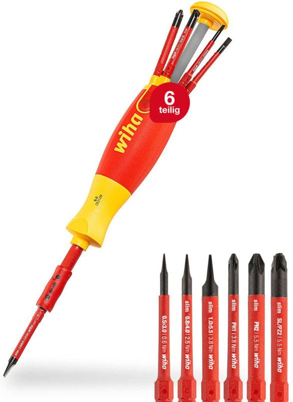 Schraubendreher Set LiftUp electric 6-tlg. mit verstaubarem Bit Set (38611) i Schraubenzieher Satz mit Bit Magazin aus s...