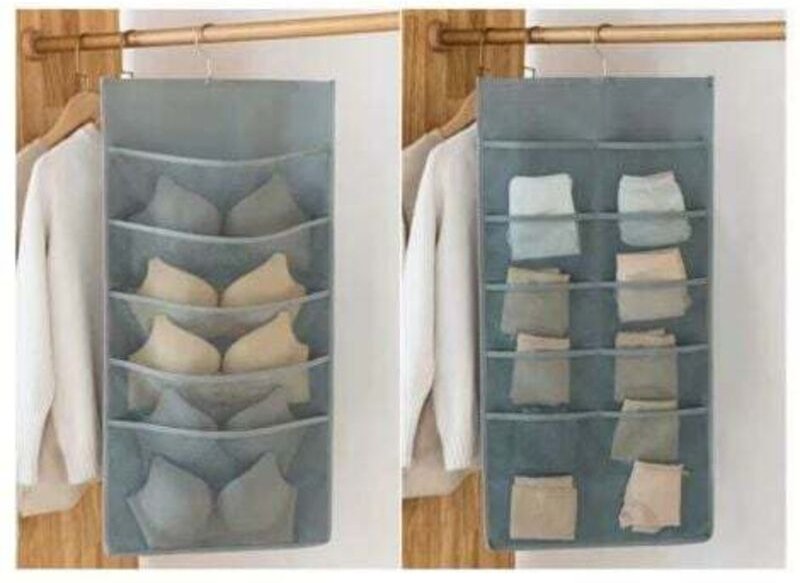 Kleiderschrank-Organizer mit 15 Taschen, 1 Stück, faltbarer, hängender Unterwäsche-BH-Halter aus Oxford-Stoff, platzspar...