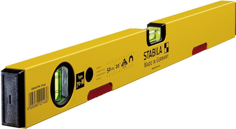 Type 70 m, 50 cm 2143 Leichtmetall-Wasserwaage 50 cm 0.5 mm/m - Stabila