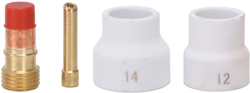 4PCS tig Gaslinsen -Kit Weißer Keramikbecher Kurzschurke Elektrodenhalteranschluss für wp 17 18 26 - Eosnow