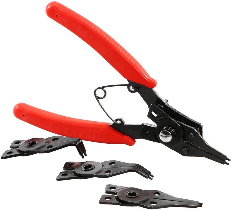 HIT - Seegeringzange mit Wechselaufsätzen für Innen- und Außen- Wellensicherungsringe 10-50mm Sprengringzange