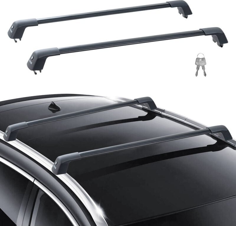 VEVOR Universal-Dachträger-Querträger, max. 122,8 cm (48,4 Zoll) Aluminium-Dachträger-Querträger, passt ohne Lücke auf g...