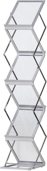 Thumbnail - Showdown Prospektaufsteller Zick-Zack - Acryl Silber