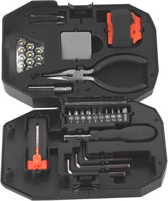 Tlily - Werkzeug-Kombi-Set, mit Beleuchtungssatz inkl. Schraubendreher-Ratschengriff, Hülse und Uhrenschraubendreher.