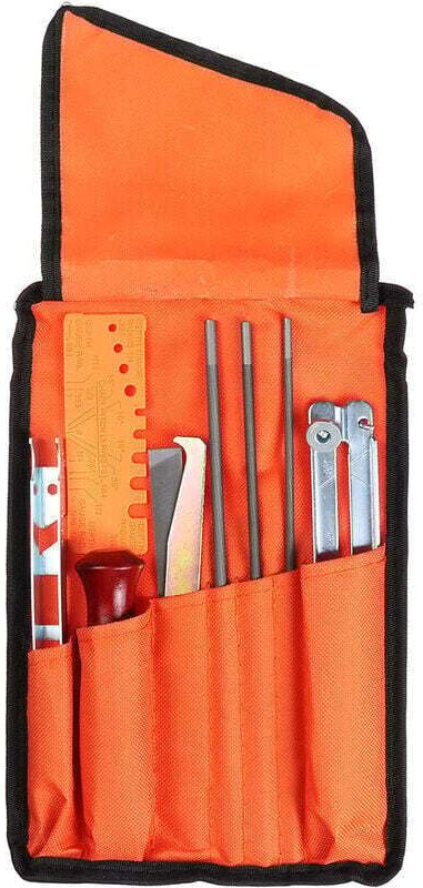 Tragbares Universal-Kettensägen-Schärfset, 5/32' (4 mm) / 3/16' (4,8 mm) / 7/32' (5,5 mm) Rundfeile, Flachfeile, Griff, ...