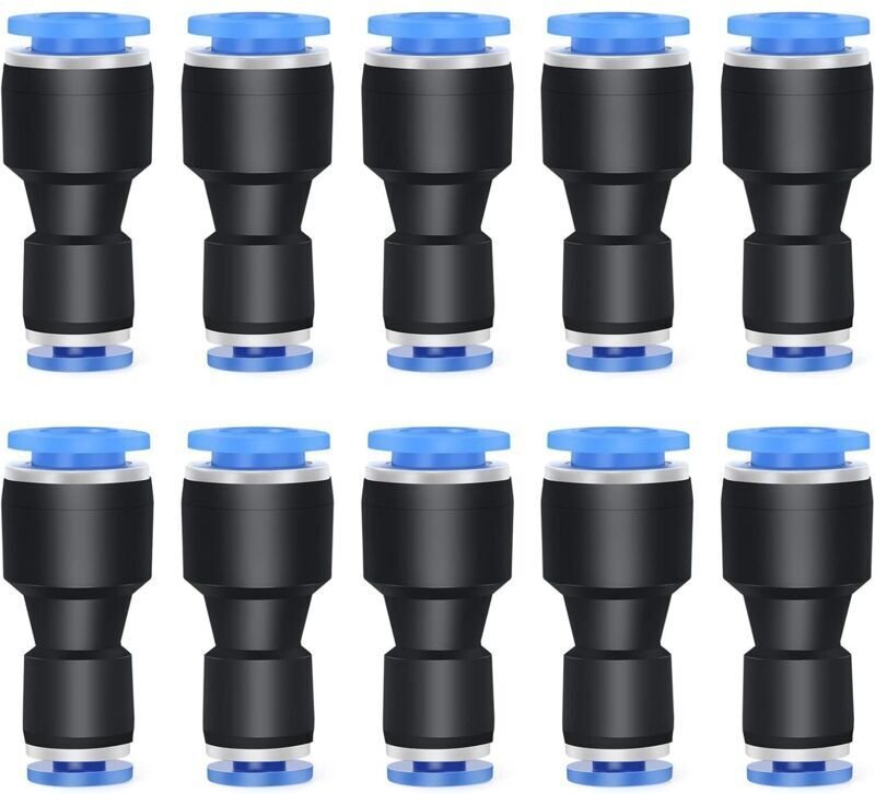 10 Stück, gerader Reduzierverbinder mit 10 mm Außendurchmesser x 8 mm Außendurchmesser für Verbindungsstücke, pneumatisc...