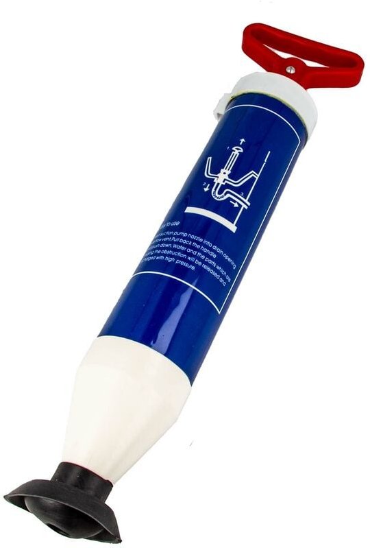 Eurotools Abflussreiniger Rohrreiniger Pumpe mit Saug - Druckfunktion für wt, Spüle, Wanne & Dusche