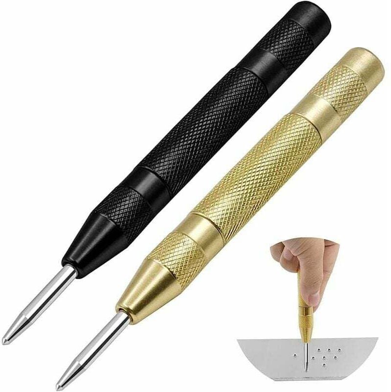 2-teiliges automatisches Körnerset, einstellbarer Schlagkörner, federbelastete Körner für Holz, Wände, Kunststoff, Metal...