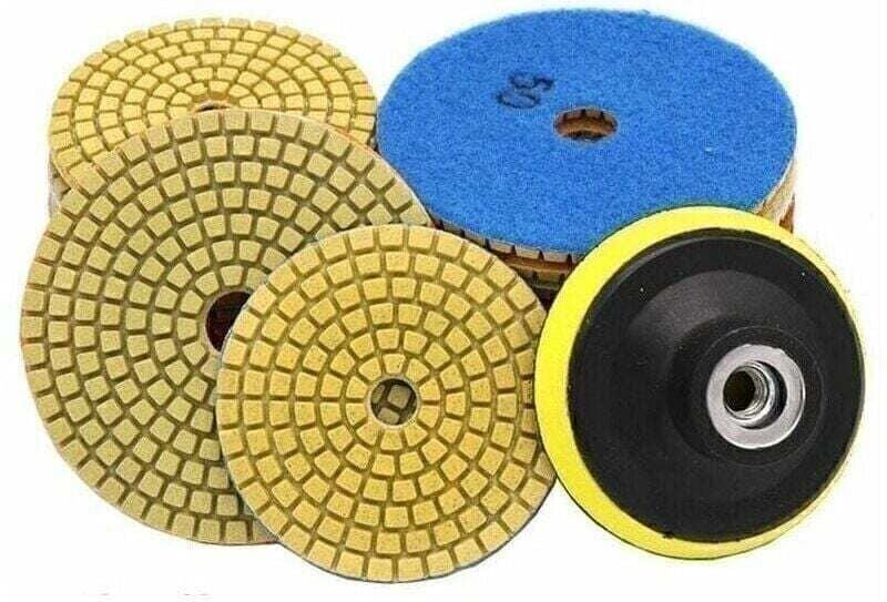 Gabrielle 10 Stück Nass-/Trocken-Diamant-Polierpads zum Polieren von Steinen, Stein-Polierzubehör, Schleifscheibe + 1 St...
