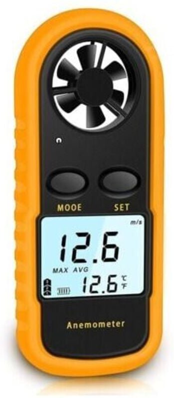 Hand-Anemometer, hochgenaues (±5 %) digitales Anemometer mit LCD-Hintergrundbeleuchtung, tragbares Anemometer für den Au...