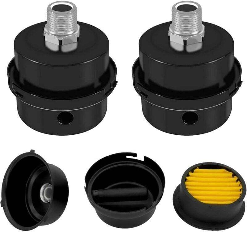 Set mit 2 Luftfiltern für Kompressoren, Luftfilter für Kompressoren, 5/8" 13 mm Gewinde, Metall-Ansaugfilter, für Kompre...