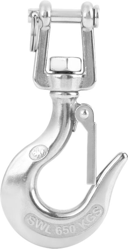 Drehbarer Hebehaken aus Edelstahl 304 mit Verriegelungsmechanismus (650 kg)