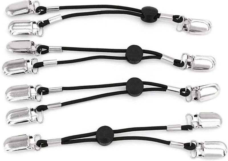 Elastische Gummiseile / 4er-Set / Verstellbare Gummiseile für Spannbettlaken, Stuhlhussen, Tischdecken und Bettlaken in ...