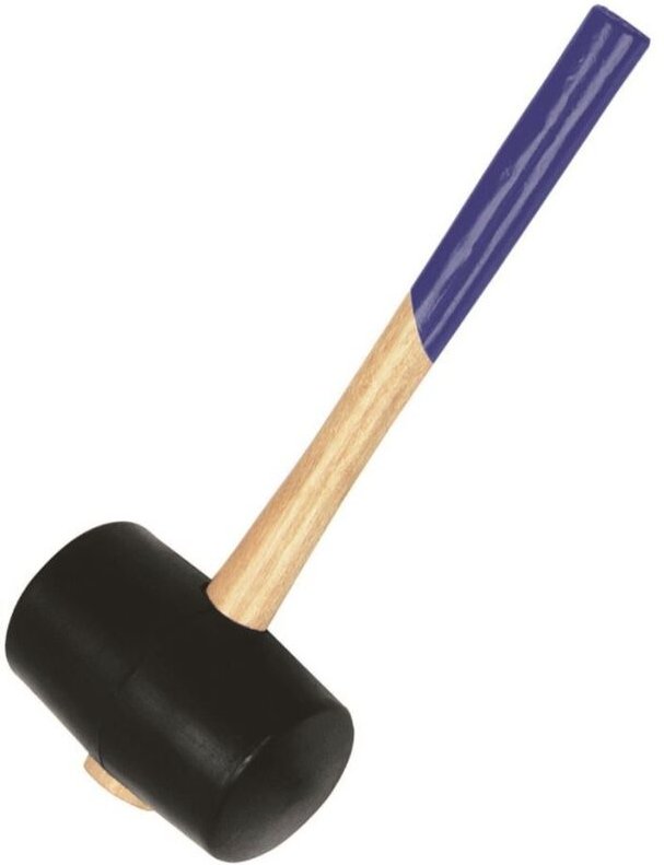 65 mm Gummihammer ovales Auge Holzstiel 34 cm