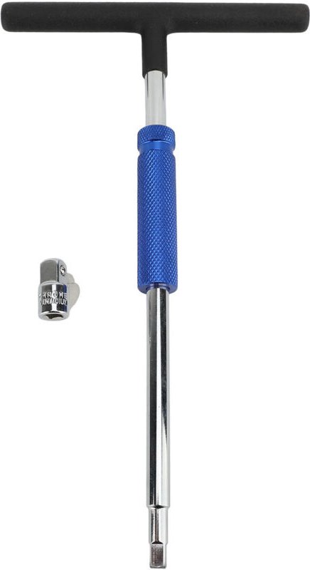 Verstellbarer T-Griff-Schnellschlüssel, 1/4-Zoll-Steckschlüssel mit 1/4-Zoll-auf-3/8-Zoll-Adapter, verchromt