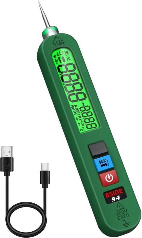 Wiederaufladbarer Spannungsprüferstift, berührungsloser Spannungsprüfer mit großem Bildschirm, misst drahtlos Spannung u...