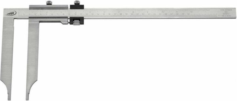 Helios Preisser - Werkstattmessschieber mit langen Messschenkeln, ohne Spitzen, mit Feinstellung 500 mm