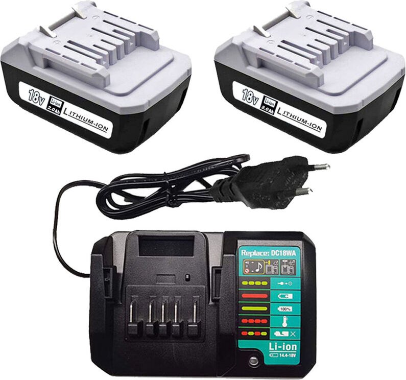 2X 18V 2,0Ah BL1813G BL1815G Akku für Makita mit Ladegerät DC18WA kompatibel mit Makita BL1811G BL1820G BL1830G BL1840G ...