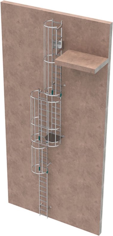Ortsfeste Steigleitern - Steighöhe von 10,74 bis 11,58m - CRINO-SL/105