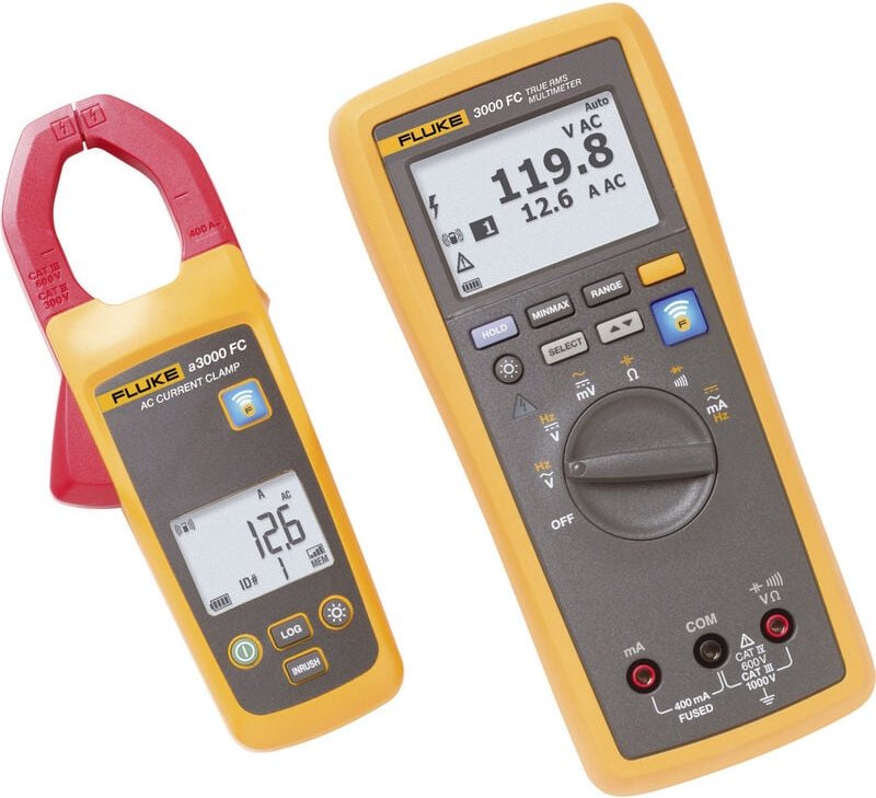 Fluke FLK-A3000 FC KIT Stromzange, Hand-Multimeter digital Grafik-Display, Datenlogger CAT III 1000