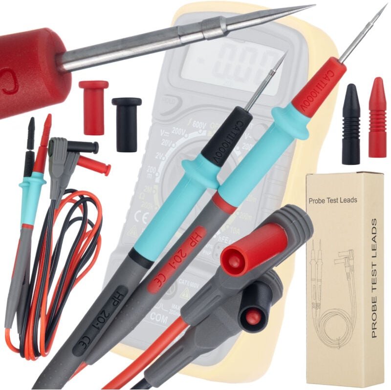 Messleitungen für ein 1000V/20A-Multimeter, Spitze – scharfer Stift, Silikonisolierung