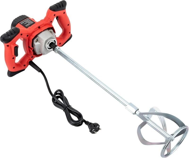 Farb-Mörtelrührer Zementputz Mörtelmischer Betonrührer Betonmischer Rührwerk mit Starken 1500 W,930 min-1 Kompakte 6-Gan...