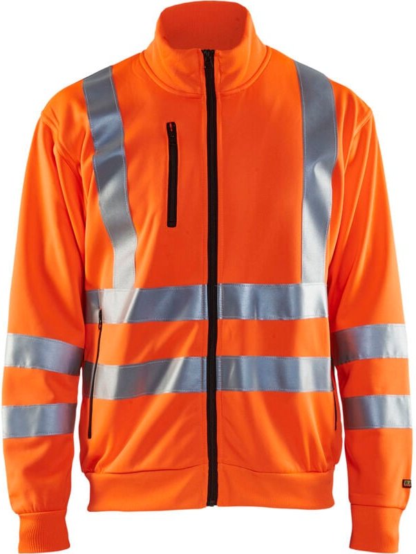 Hochsichtbarer, zipbarer Arbeitssweatshirt 3358 - Neonorange XL