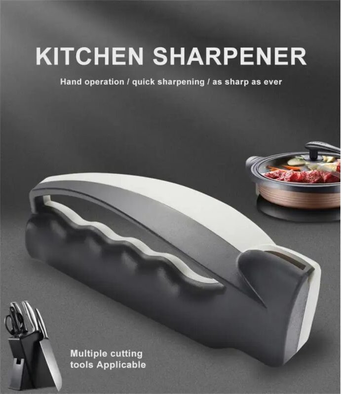 Manueller Messerschärfer für Küche und Haushalt – schnell und praktisch – multifunktionaler Schleifstein – Küchenhelfer ...