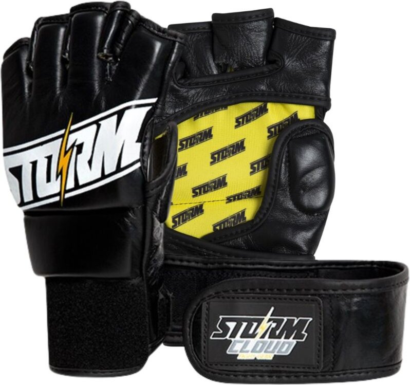 StormCloud Tempest MMA-Handschuhe, Schwarz/Gelb, 4 oz, XXL