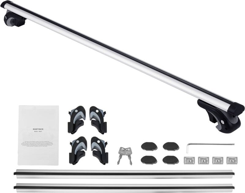 Universal-Dachträger-Querträger, 123 cm Aluminium, 90 kg Tragkraft, verstellbar, mit Schlössern, für SUVs, Limousinen, V...
