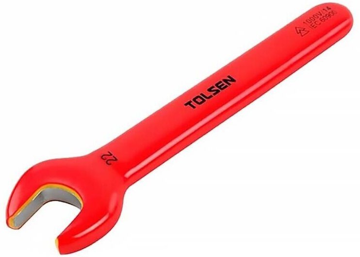 Isolierter 10-mm-Maulschlüssel von TOLSEN mit VDE-Zertifizierung, Chrom-Vanadium-Körper und ergonomischem Griff