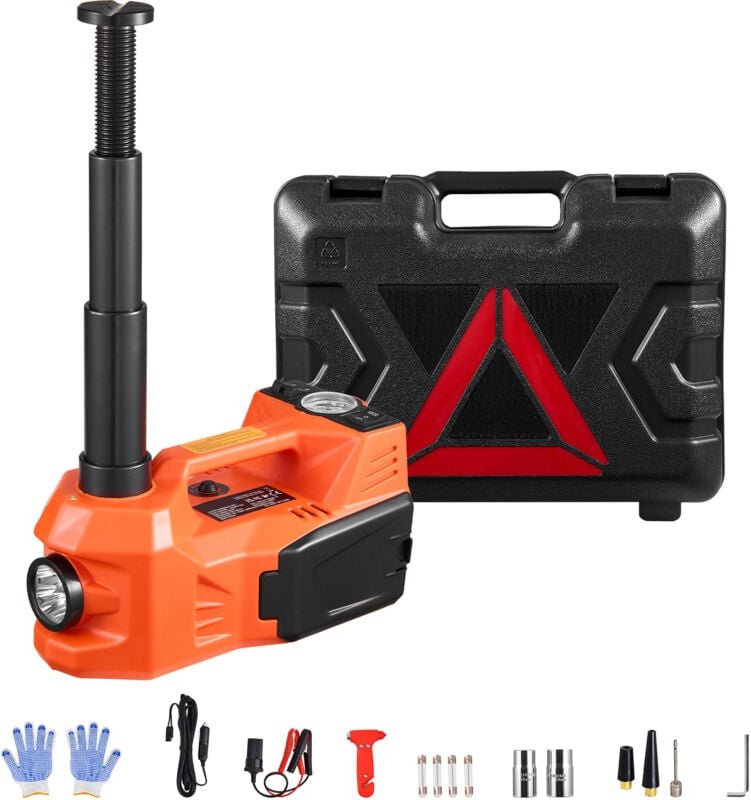 Mophorn - 5T Elektrischer Wagenheber – 12-V-Scherenwagenheber mit Pumpe, LED-Licht, Hammer, tragbares Set(11.000 Pfund T...