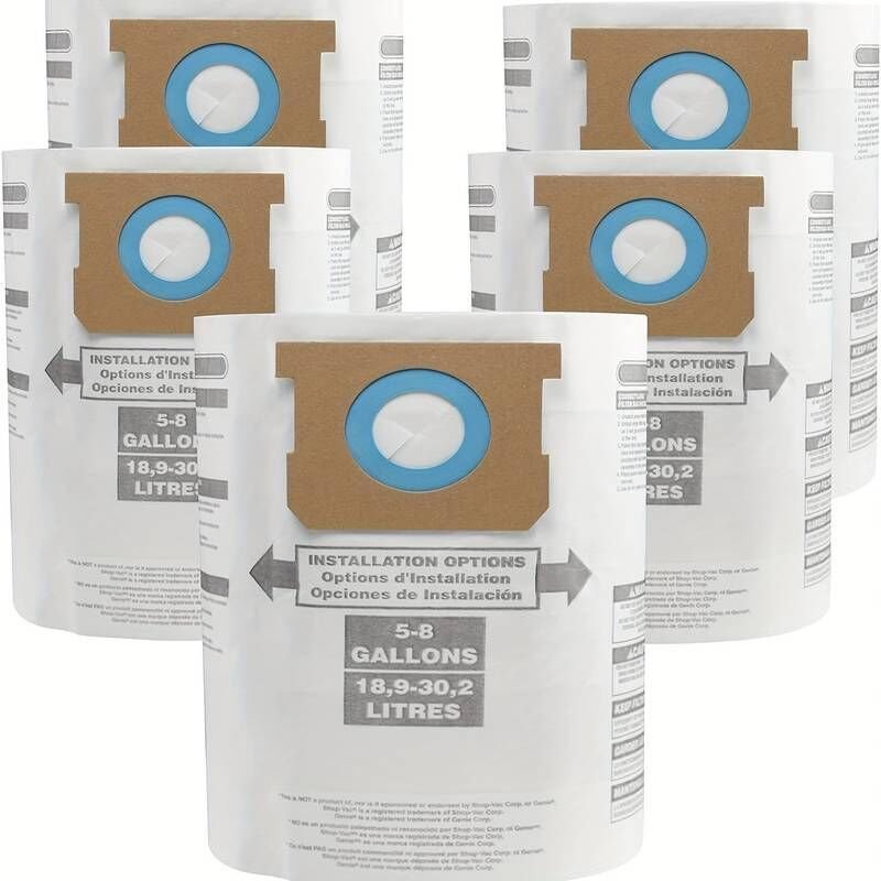 5er-Pack Staubsaugerbeutel (5 bis 8 Gallonen): Typ E (90661, 9066133) und Typ H (90671, 9067133) Teilenummern: VF2004, V...
