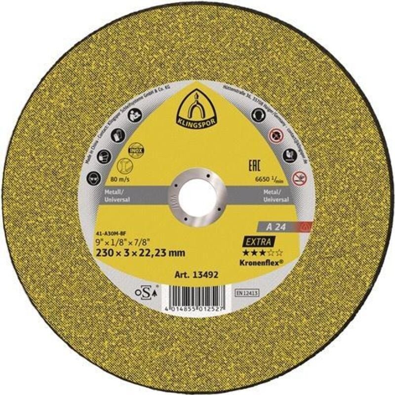 Trennscheibe gerade A24 Extra 230x3mm Klingspor