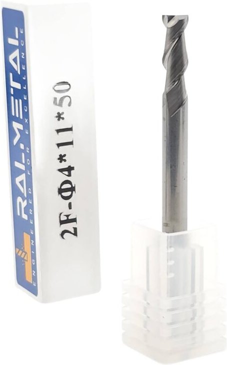 Vollhartmetallfräser für Aluminium, 2-schneidig, 4 x 11 x 50 mm – 45 HRC