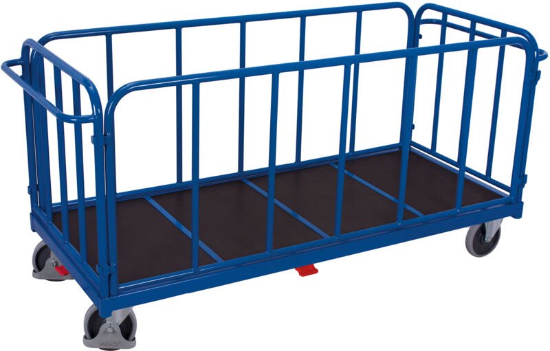 VARIOfit Vierwandwagen mit senkrechten Streben Elastikbereifung 1200kg Tragkraft 1605x810mm Anthrzaitgrau RAL 7016