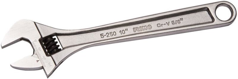 Verstellbarer Mittelrändelschlüssel 10' verchromt 5-250c-1 Irimo