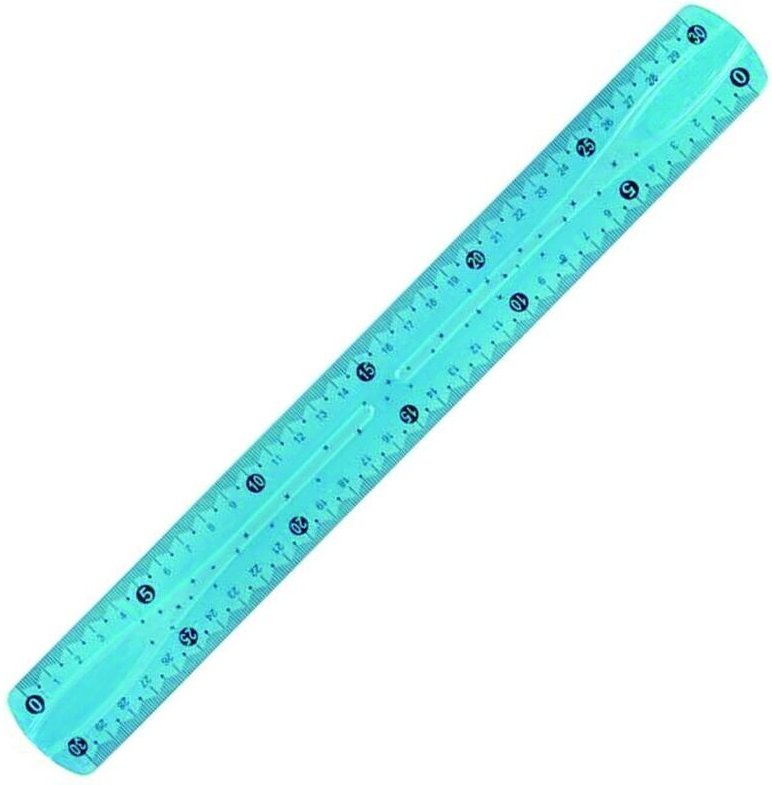 Stück flexibles Lineal 30 cm / Unzerbrechliches Messinstrument / Misst in Zentimetern (30) und Zoll (12) - Zufällige Far...