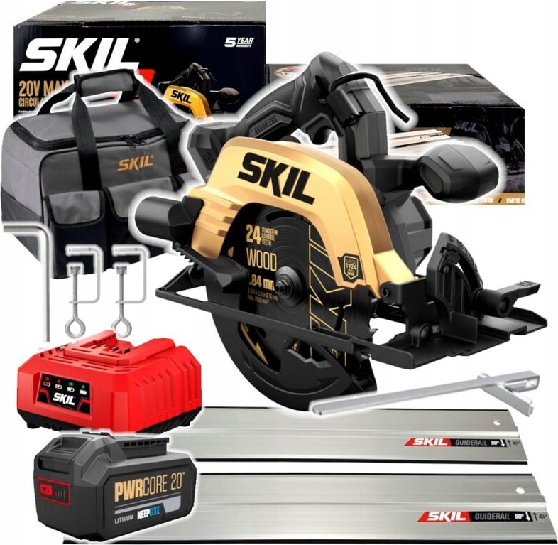 Skil 20V 3575 DB 184mm Akku-Kreissäge + Führung (1x4.0Ah Tasche)